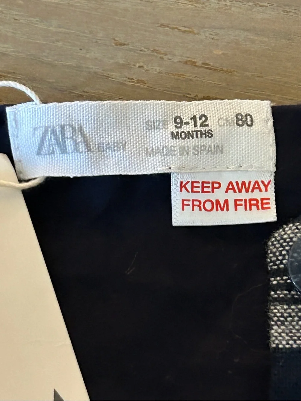 Zara Navy and Cream Plaid Baby Dress